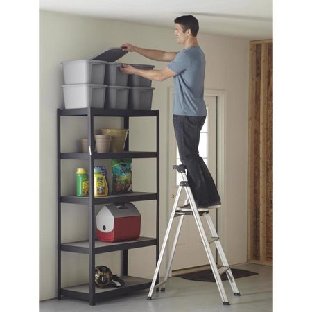 Cosco Lite Solutions 5 ft. H Aluminum Step Ladder Type II 225 lb. capacity 20-552-ABL